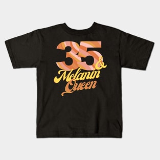 35th birthday woman 35 bday melanin queen Kids T-Shirt